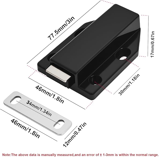 16 Pack Magnetic Push Latch, Heavy Duty Magnetic Touch Latch, - Image 2