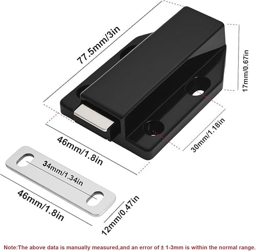 2 Pack Magnetic Push Latch, Heavy Duty Magnetic Touch Latch, - Image 2