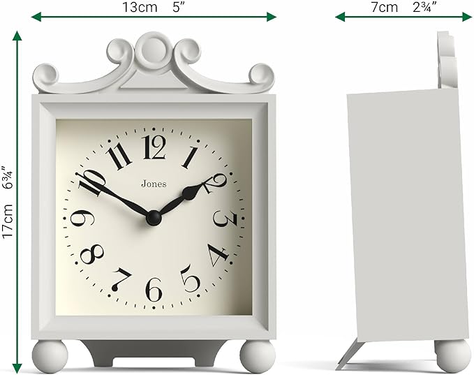 JONES CLOCKS® Parlour Mantel Clock | Classic Carriage Clock | Pale Gray | - Image 4