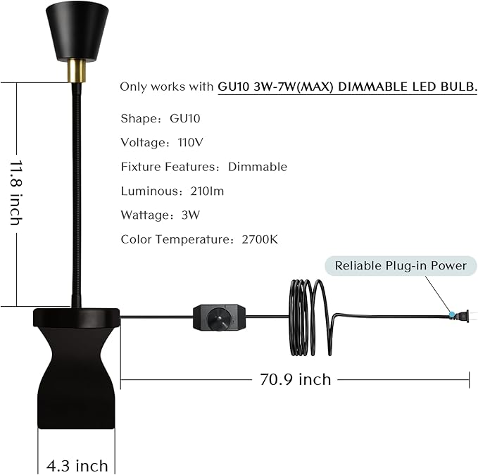Solfres Patented Innovative Design Headboard Reading Light. No Drilling Golden - Image 7