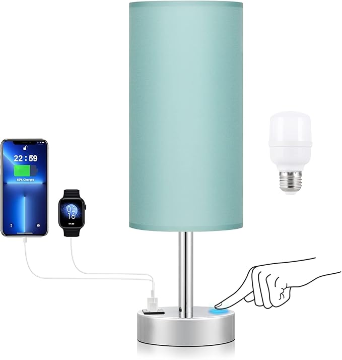 Teal Touch Bedside Lamps for Bedroom - Image 8