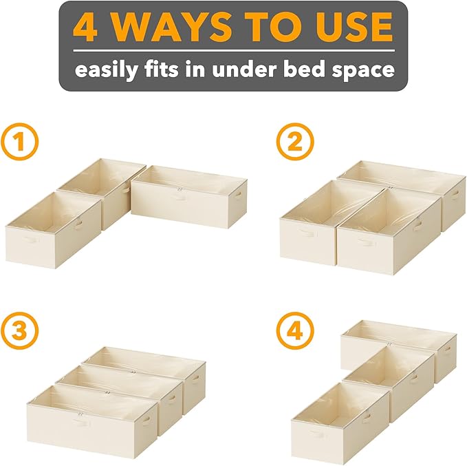 SpaceAid 3 Pack 10" High Under Bed Storage Containers, Large Underbed Storage - Image 6