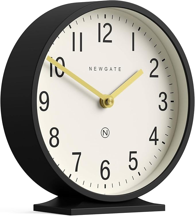 NEWGATE® Q Mantel Clock | Modern Classic Round Mantel Clock | Black | - Image 2