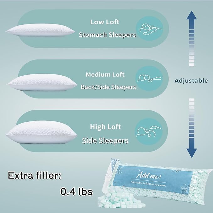 Pillow King Size Memory Foam for Sleeping, Bed Pillows - Image 6