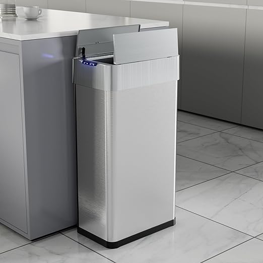 TLSUNNY 18.5 Gallon Automatic Trash Can, Stainless Steel Motion Sensor Garbage - Image 9