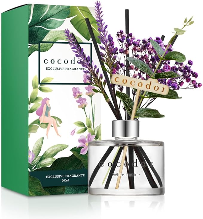 COCODOR Lavender Reed Diffuser/White Jasmine/6.7oz/1Pack / Home Fragrance Scent by Cocodor
