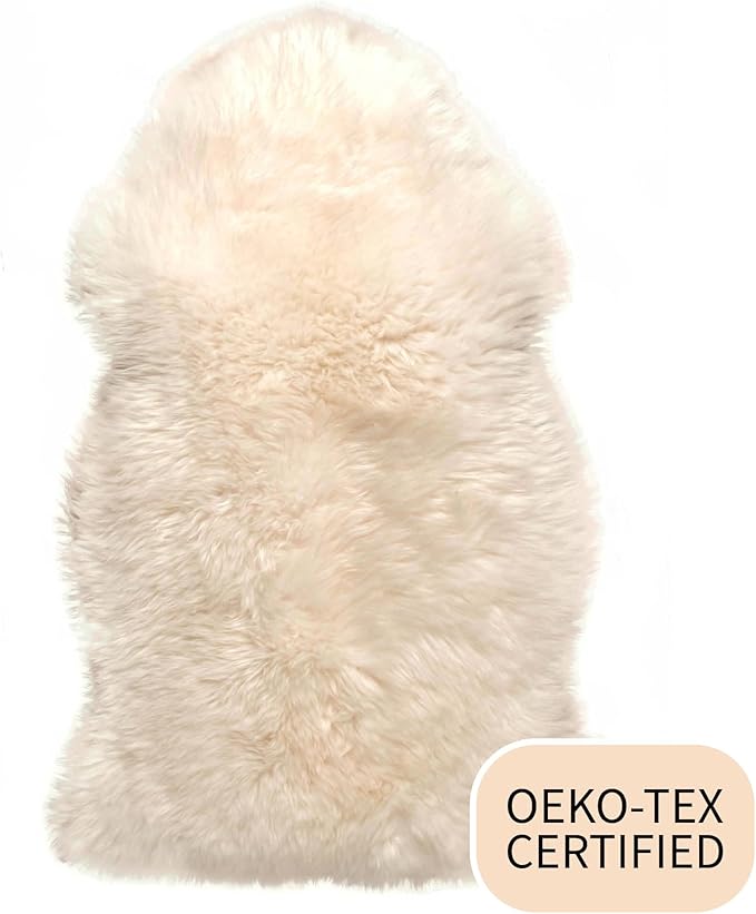 Premium Cream/Champagne Sheepskin Rug - Image 7
