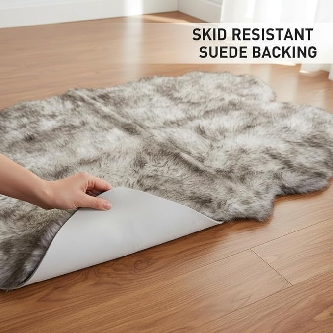 Super Area Rugs Premium Genuine Sheepskin Rug 4' x 6' Long Fur Soft & Natural - Image 7