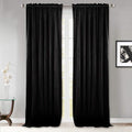 StangH 120 inches Long Black Blackout Velvet Curtains by StangH