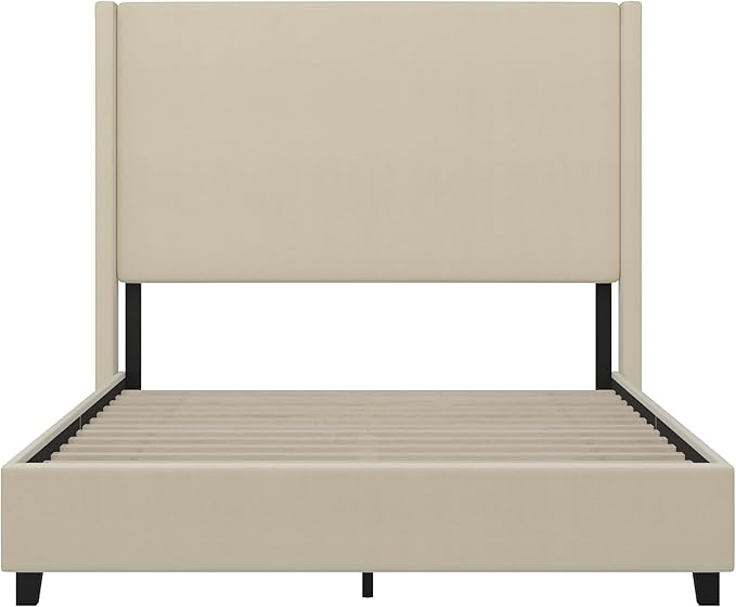 EMMA + OLIVER Nora Queen Size Faux Linen Upholstered Platform Bed - Image 7
