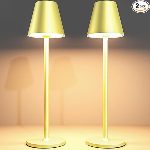 2Pack LED CordlessTable Lamp, 4000mAh Rechargeable Battery Desk lamp, 3 Level by Timjorman