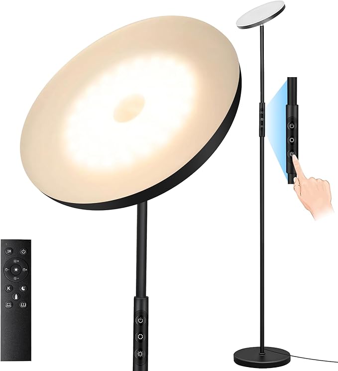 Floor Lamp, Upgraded 40W 4000LM Super Bright Torchiere LED Floor Lamps by Mukuxin