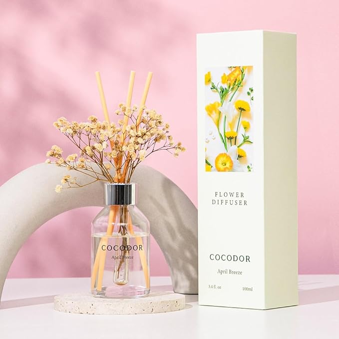 COCODOR Flower Reed Diffuser Set / 3.4oz / April Breeze/Scent Diffuser - Image 6