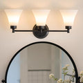 LOUSACE 3 Light Bathroom Vanity Light Matte Black Bathroom Lighting Fixtures by LOUSACE