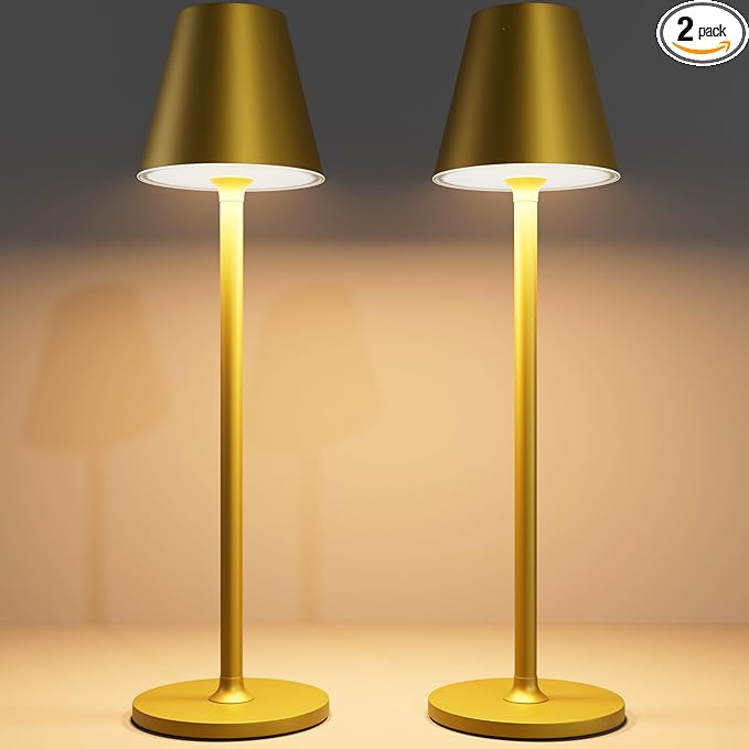 LED CordlessTable Lamp, 4000mAh Rechargeable Battery Desk lamp, 3 Level by Timjorman