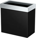 Gatco Modern Rectangle Wastebasket, Matte Black and Chrome Combo by Gatco