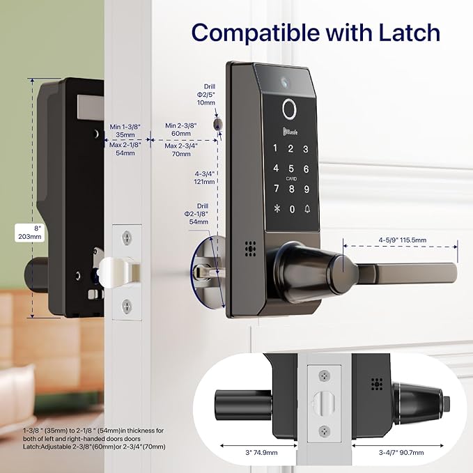 Smart Lock Doorbell Fingerprint Smart Door Lock Deadbolt - Image 3