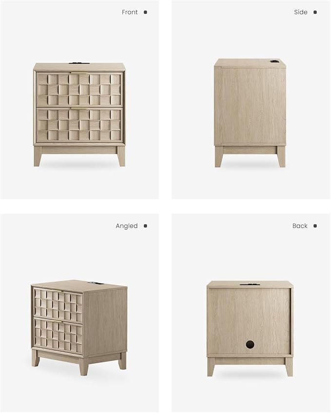 COLAMY Nightstand with Charging Station, Dorm and Small Spaces - Image 9