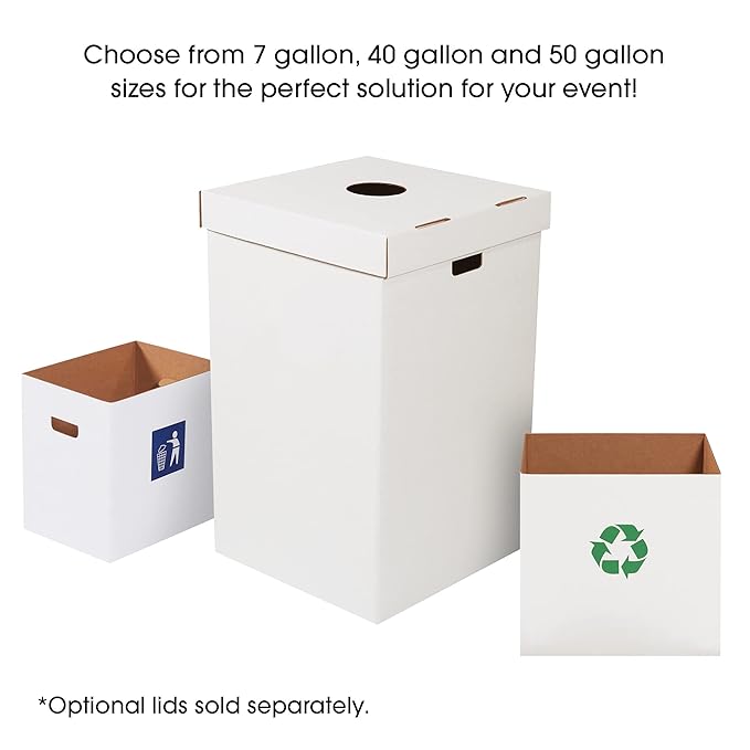 Box USA 40 or 50 Gallon Corrugated Cardboard Trash Can and Recycling Bin Lids - Image 5