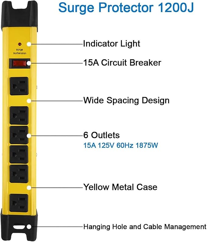 Heavy Duty Power Strip Surge Protector - Image 2