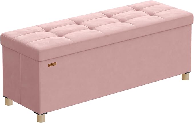 SONGMICS Storage Ottoman Bench, Folding Storage Chest, 15 x 43.3 x 15.7 Inches by SONGMICSbySONGMICSHOME