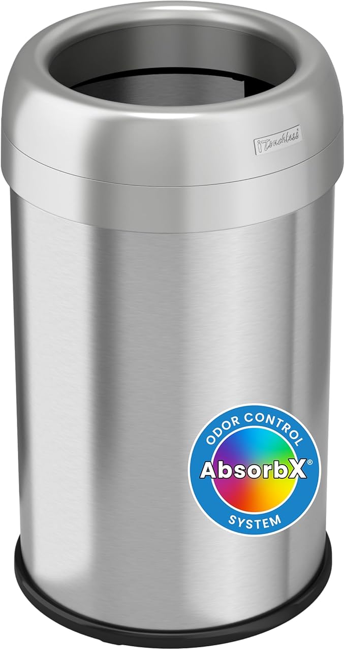 iTouchless 13 Gallon Dual-Deodorizer Trash Can and Recycle Bin Stainless Steel by iTouchless
