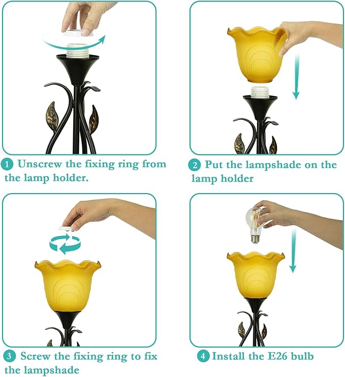 20" Table Lamps for Living Room – Set of 2 Touch Bedside Lamps - Image 7