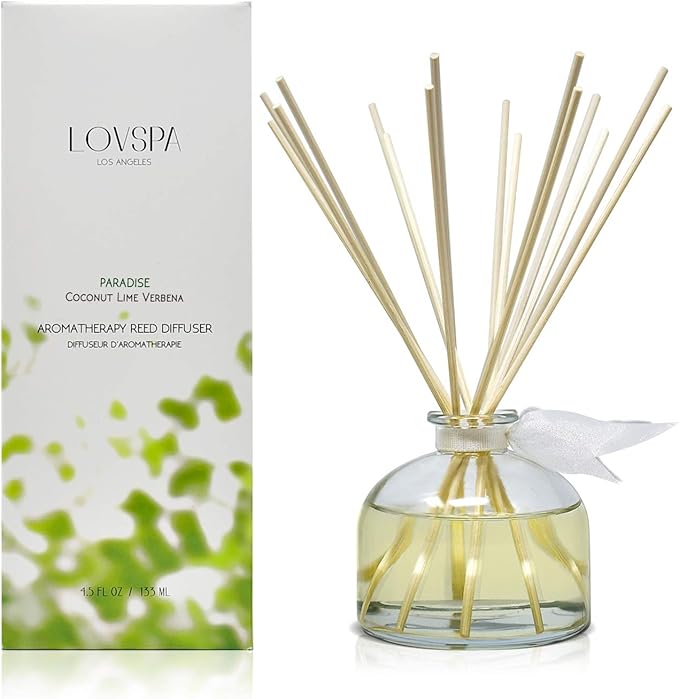 LOVSPA Reed Diffuser Set, Paradise Coconut Lime Verbena Scented Oil Diffuser - Image 3