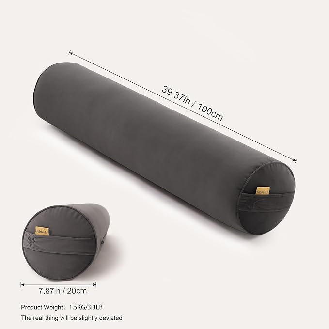 Long Pillow for Bed – Round Bolster Pillow for Adults, Body Pillow for Sleeping - Image 2
