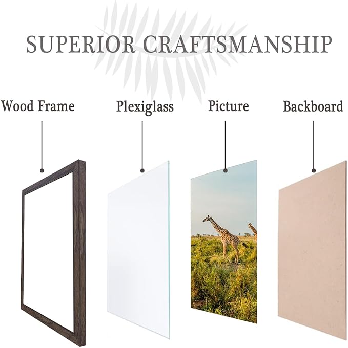 TKYGU 10x15 Picture Frame Set of 3, walnut Wooden Frame 10 by15 Wall Gallery - Image 5