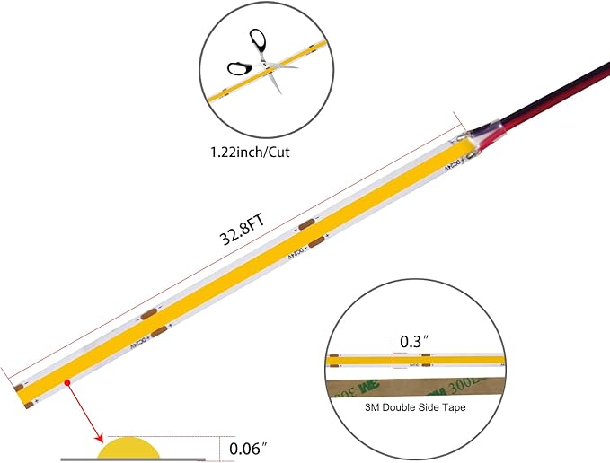 LED Strip Lights 32.8FT, Dimmable cob led Strip - Image 2