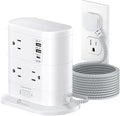 Overtop Tower Power Strip with Surge Protection, Nightlight Flat Plug Power by OVERTOP