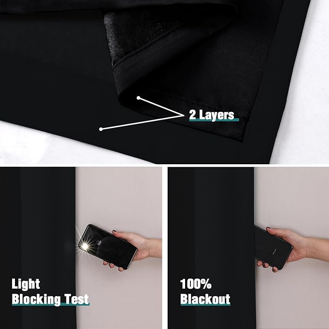 ChrisDowa 100% Blackout Curtains 102 inch Long - Image 4
