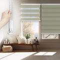 FOIRESOFT Standard Custom Blackout Zebra Roller Blinds Dual Layer Privacy Shade by Foiresoft