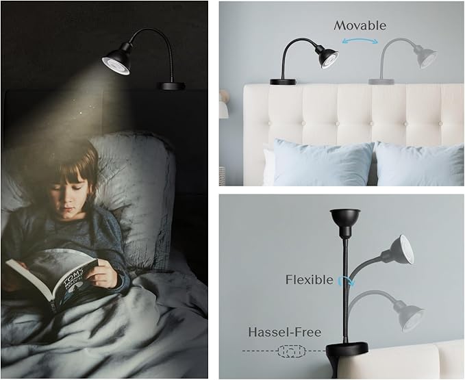 Solfres Innovative Design Rechargeable Headboard Reading Light. No Drilling - Image 2