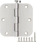 42 Pack Rounded Door Hinges Brushed Nickel 3.5 Inch Interior 5/8" 3-1/2" Flat by TDCHINGES