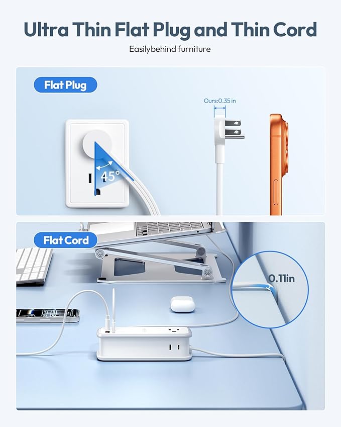 NTONPOWER 100W GAN Ultra Travel Power Strip, 7-in-1 USB C Charging Station - Image 7