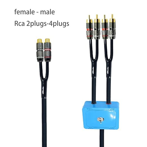 10ft Sound Channel swicher 2 Female to 4 Male RCA Switch Selector 2 in 1 Out - Image 2