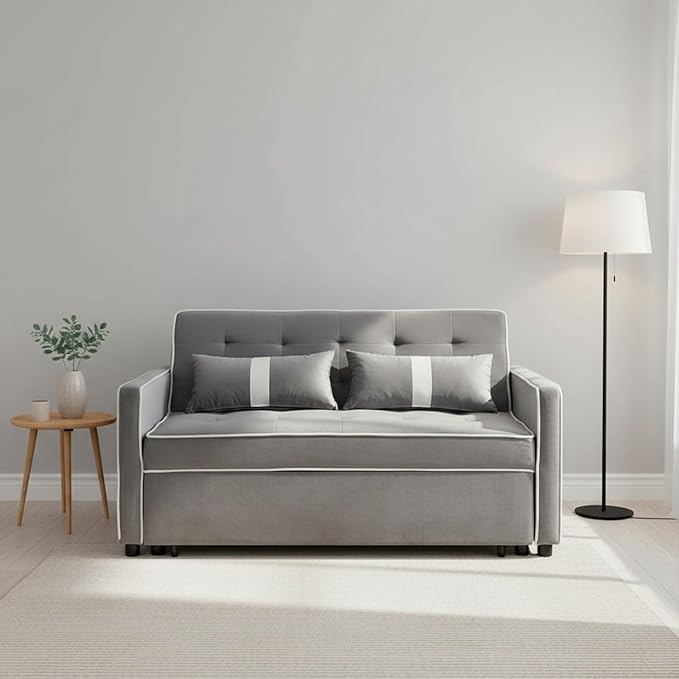 Convertible Sofa Bed, 3-in-1 Loveseat Futon Sofa Bed - Image 2