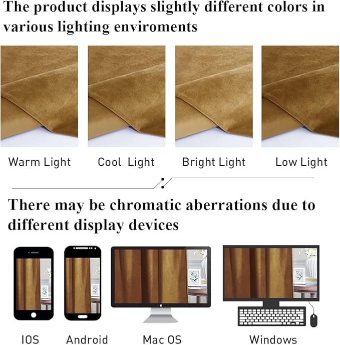 StangH 108 inches Long Gold Brown Velvet Curtains - Image 9