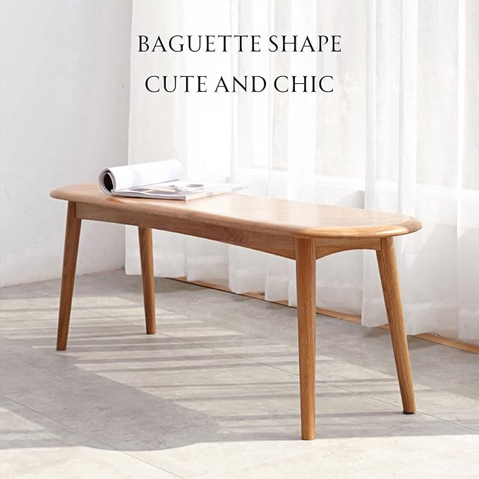 100% Solid Oak Dining Bench, Wood Bench - Image 8