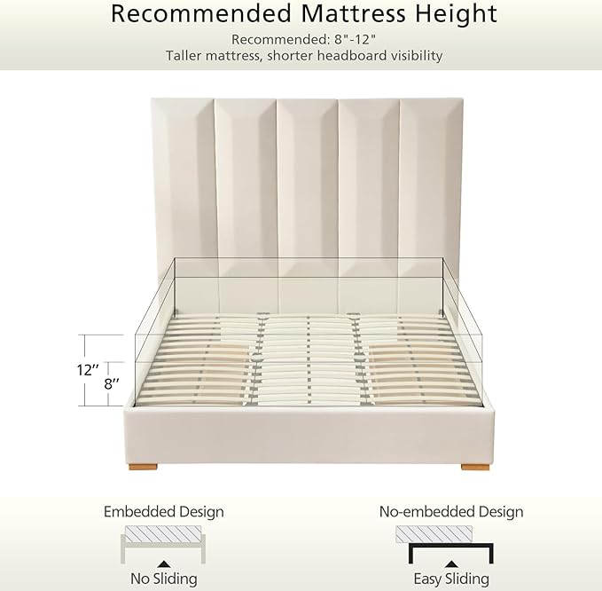 VELOCAVA King Size Upholstered Bed Frame - Image 7