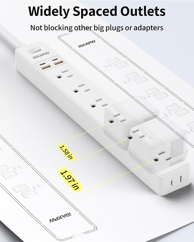 10 Ft Power Strip Surge Protector - Image 3