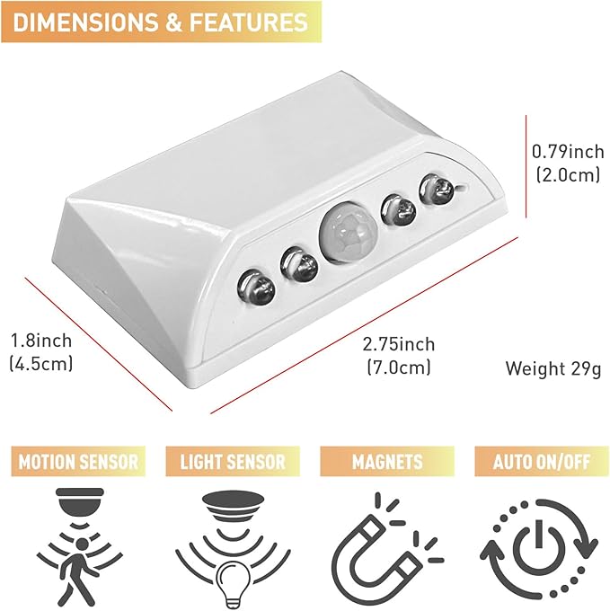 somisgarden White Motion Sensor Night Light - Image 6