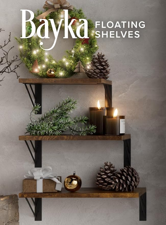 BAYKA Floating Shelves for Wall, Book Shelf for Bedroom, Wall Decor Shelves for - Image 7