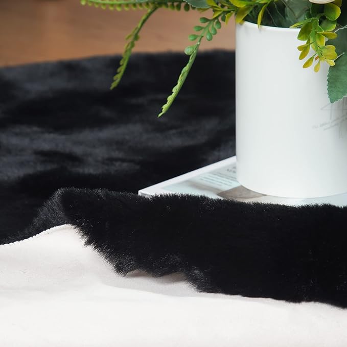 Round Rugs 6ft Faux Rabbit Fur Rug Fluffy Rug - Image 5