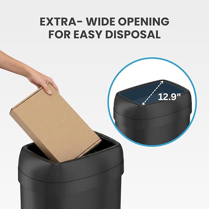iTouchless 16 Gallon / 61 Liter Open Top Kitchen Trash Can & Recycle Bin - Image 3