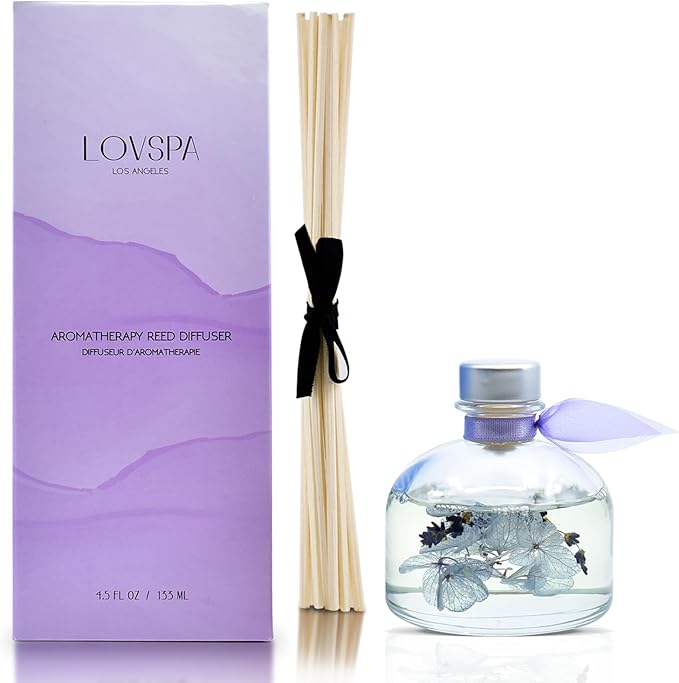 LOVSPA Reed Diffuser Set, Calm Spanish Blue Lavender Scented Oil Diffuser - Image 2