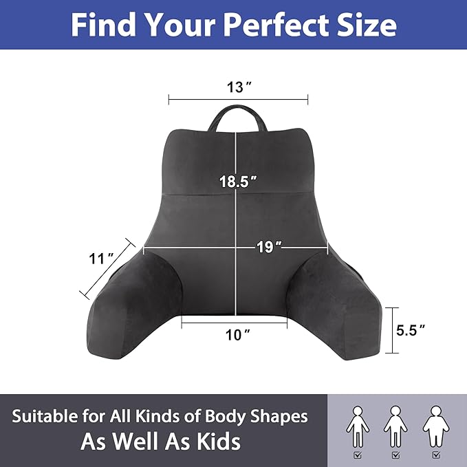 IPYNBAP Back Pillow for Bed Sitting up, Reading Pillow for Sitting in Bed Adult - Image 2