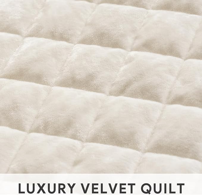 RECYCO Luxury Velvet Quilt Set Twin/Twin XL Size, Lightweight Velvet Comforter - Image 4